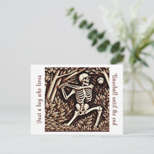 Honkbal spel in het hart van het bos briefkaart (Staand voorkant)