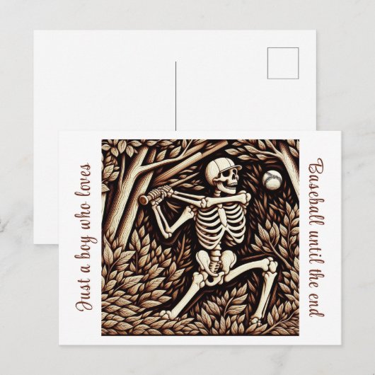 Honkbal spel in het hart van het bos briefkaart (Voorkant / Achterkant)