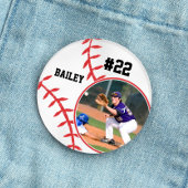 Honkbal Speld Naam Rugnummer Foto Knop Ronde Button 5,7 Cm