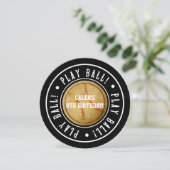  honkbal spelen BALL Black Party Uitnodiging (Staand voorkant)