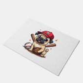 Honkbal Speler Coach Pug Hondenliefhebber Pug Mam Deurmat (Schuin)