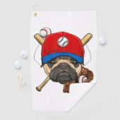 Honkbal Speler Coach Pug Hondenliefhebber Pug Mam Golfhanddoek (Insitu)