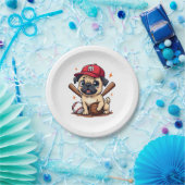 Honkbal Speler Coach Pug Hondenliefhebber Pug Mam Papieren Bordje (Feest)