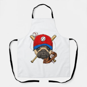 Honkbal Speler Coach Pug Hondenliefhebber Pug Mam Schort