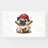 Honkbal Speler Coach Pug Hondenliefhebber Pug Mam Spandoek (Horizontaal)