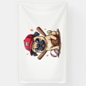 Honkbal Speler Coach Pug Hondenliefhebber Pug Mam Spandoek (Verticaal)