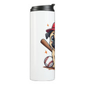 Honkbal Speler Coach Pug Hondenliefhebber Pug Mam Thermosbeker (Gedraaid links)