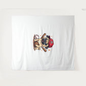 Honkbal Speler Coach Pug Hondenliefhebber Pug Mam Wandkleed (Voorkant (horizontaal))