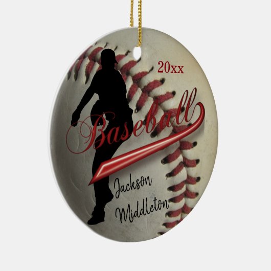  honkbal ⚾ speler - rood keramisch ornament (Rechts)