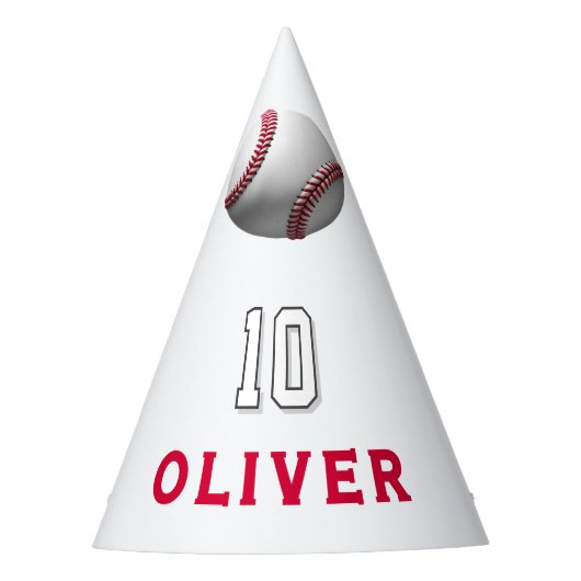 Honkbal speler thema verjaardag feesthoedjes (Voorkant)