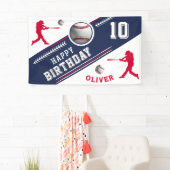 Honkbal Speler Thema Verjaardagsfeestje Spandoek (Insitu)
