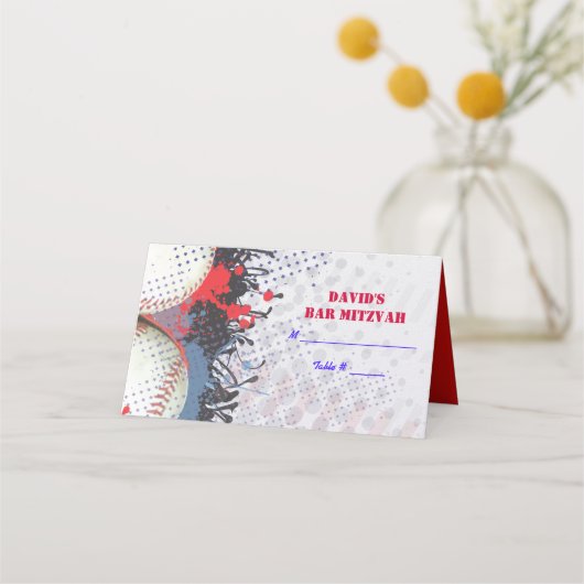 HONKBAL SPLATTER Bar Mitswa Zittende Kaart Plaatskaartje (Voorkant)