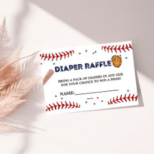 Honkbal sport baby Luier Raffle Verzoek Kaart