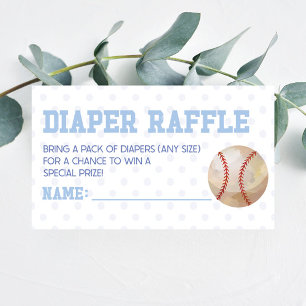 Honkbal Sport Baby shower Luier Raffle Informatiekaartje