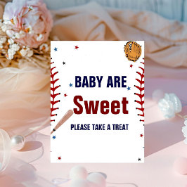 Honkbal Sport baby zijn lief baby shower gunst Reclamebord Met Voetstuk