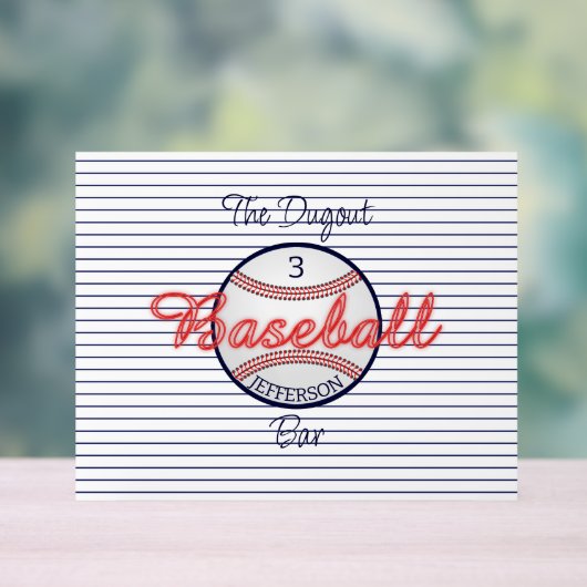 Honkbal Sport Bar Acryl teken Acryl Bord (Neutraal)