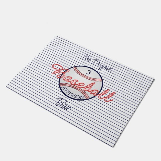 Honkbal Sport Bar Deurmat (Schuin)