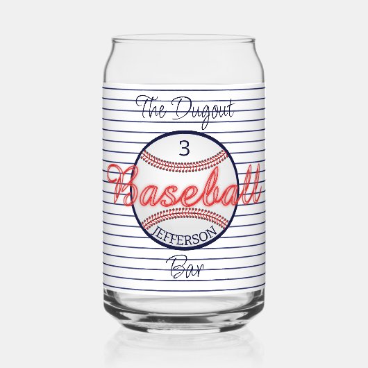 Honkbal Sport Bier Kan Glas Drinkware (Achterkant)