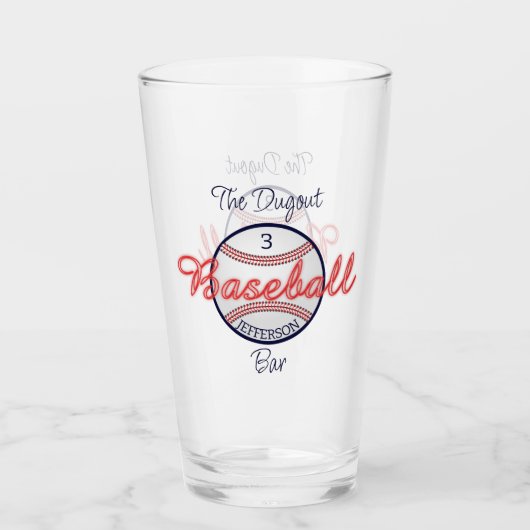 Honkbal Sport Bier Soda Glas Drinkware (Voorkant)