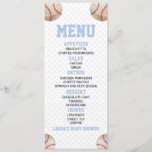 Honkbal Sport Blauw Baby shower Voedsel Menu (Voorkant)