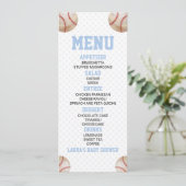 Honkbal Sport Blauw Baby shower Voedsel Menu (Staand voorkant)