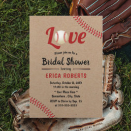 Honkbal Sport Bruiloft Rustieke Kraft Bruidsdouche Kaart