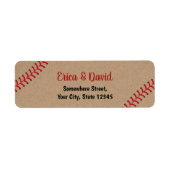 Honkbal Sport Bruiloft Rustieke Kraft Etiket (Voorkant)