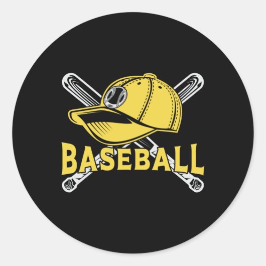 Honkbal Sport Catcher Pitcher Bat Grappig Gift Ronde Sticker (Voorkant)