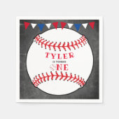 Honkbal Sport Chalkboard 1e Verjaardag Servet (Voorkant)