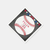 Honkbal Sport Chalkboard 1e Verjaardag Servet (Hoek)