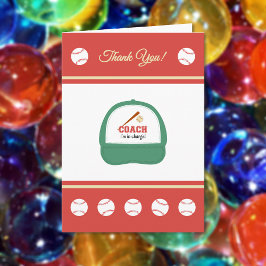 Honkbal sport coach dank u kaart