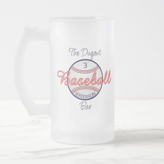 Honkbal Sport Frosted Glass Beer Mok (Links)