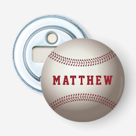 Honkbal Sport Gepersonaliseerde Naam Print Button Flesopener