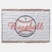 Honkbal Sport Gooi Deken met Naam Nummer (Voorkant)