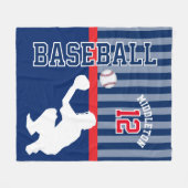 Honkbal ⚾ Sport in donkerblauw en rood - Catcher Fleece Deken (Voorkant (Horizontaal))