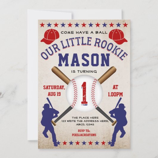  honkbal, sport, jongen 1e verjaardag kaart (Voorkant)