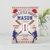  honkbal, sport, jongen 1e verjaardag kaart (Staand voorkant)