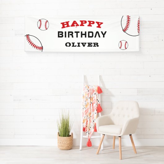 Honkbal Sport Kids Verjaardagsfeest Spandoek (Insitu)