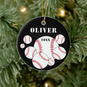 Honkbal Sport Kinderen Aandenken Kerstmis Keramisch Ornament