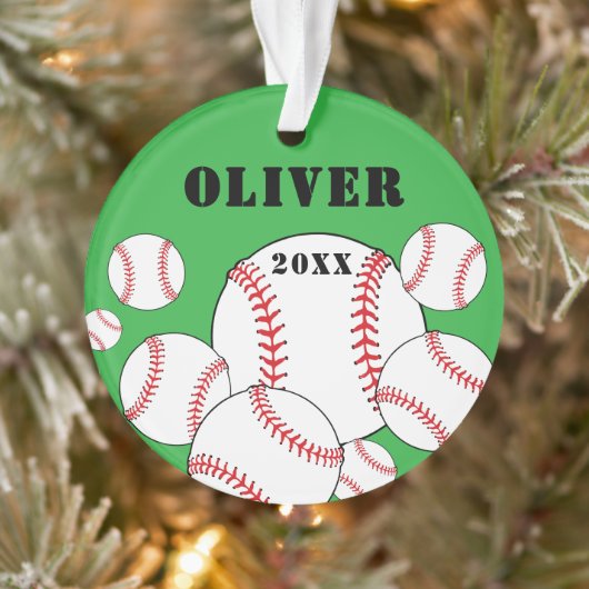 Honkbal Sport Kinderen Aandenken Kerstmis Ornament (Boom)