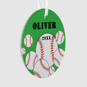 Honkbal Sport Kinderen Aandenken Kerstmis Ornament (voorkant)