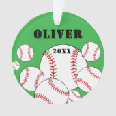 Honkbal Sport Kinderen Aandenken Kerstmis Ornament (voorkant)