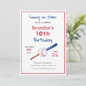 Honkbal Sport Kinderen Verjaardag Uitnodiging (Staand voorkant)