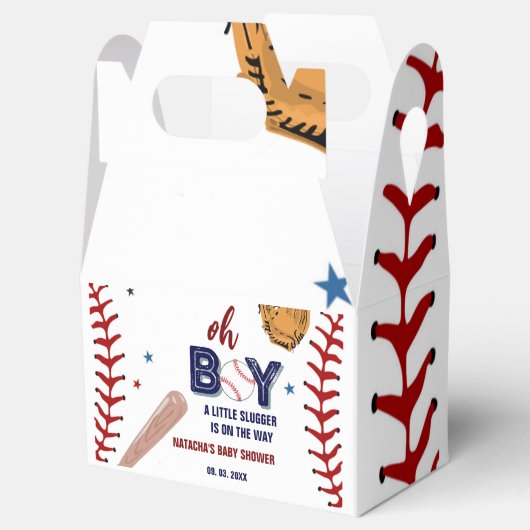 Honkbal Sport Little Slugger Boy Baby shower Bedankdoosjes (Geopend)