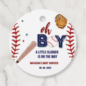Honkbal Sport Little Slugger Boy Baby shower Bedankjes Labels (Voorkant)