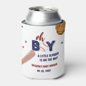 Honkbal Sport Little Slugger Boy Baby shower Blikjeskoeler (Blikje Voorkant)