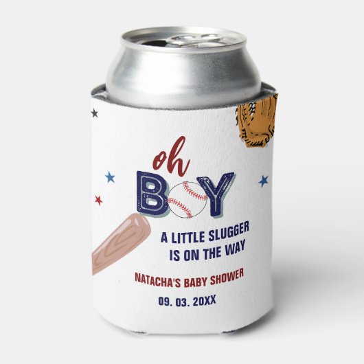 Honkbal Sport Little Slugger Boy Baby shower Blikjeskoeler (Blikje Voorkant)