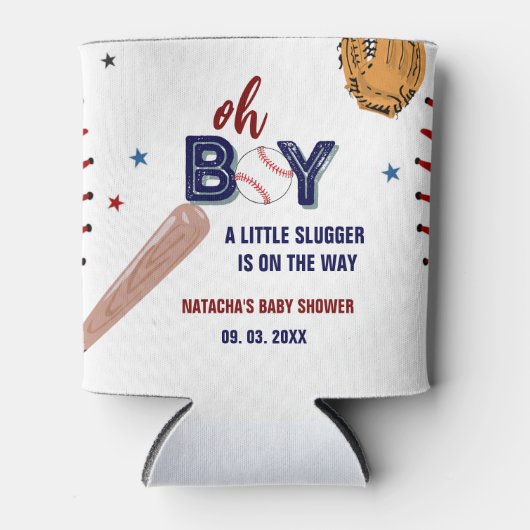 Honkbal Sport Little Slugger Boy Baby shower Blikjeskoeler (Voorkant)