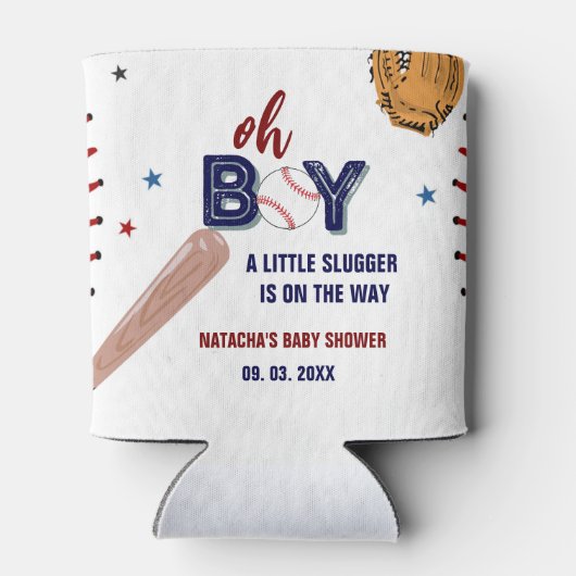 Honkbal Sport Little Slugger Boy Baby shower Blikjeskoeler (Achterkant)