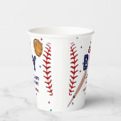Honkbal Sport Little Slugger Boy Baby shower Papieren Bekers (Rechts)